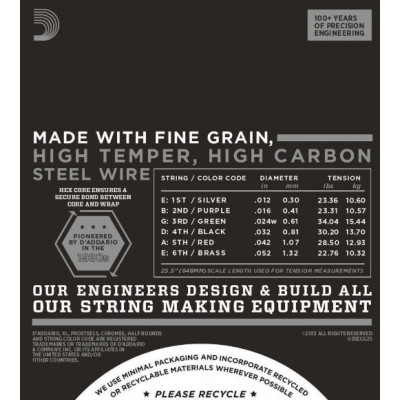 Daddario ECG 25 Struny pre Elektrickú Gitaru 012-052